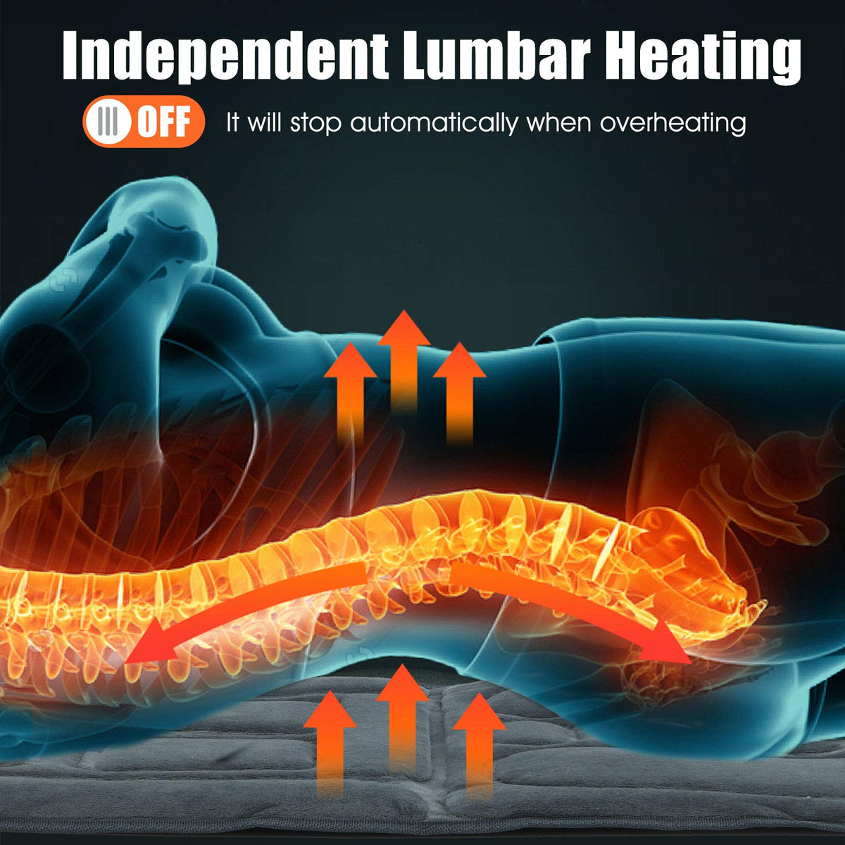 Massage Mat with 10 Vibrating Motors Heating Pad M800655