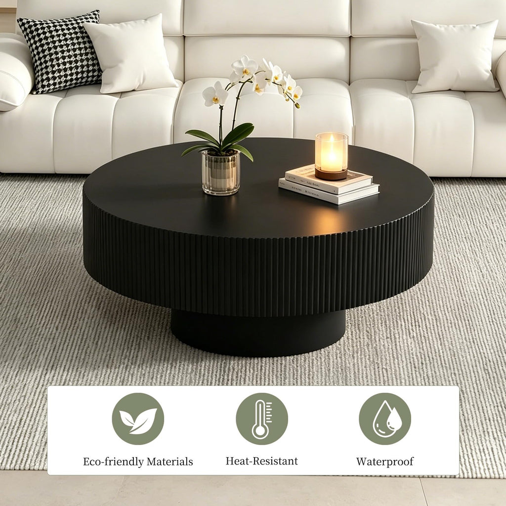 Black Round Pedestal Coffee Table D88232