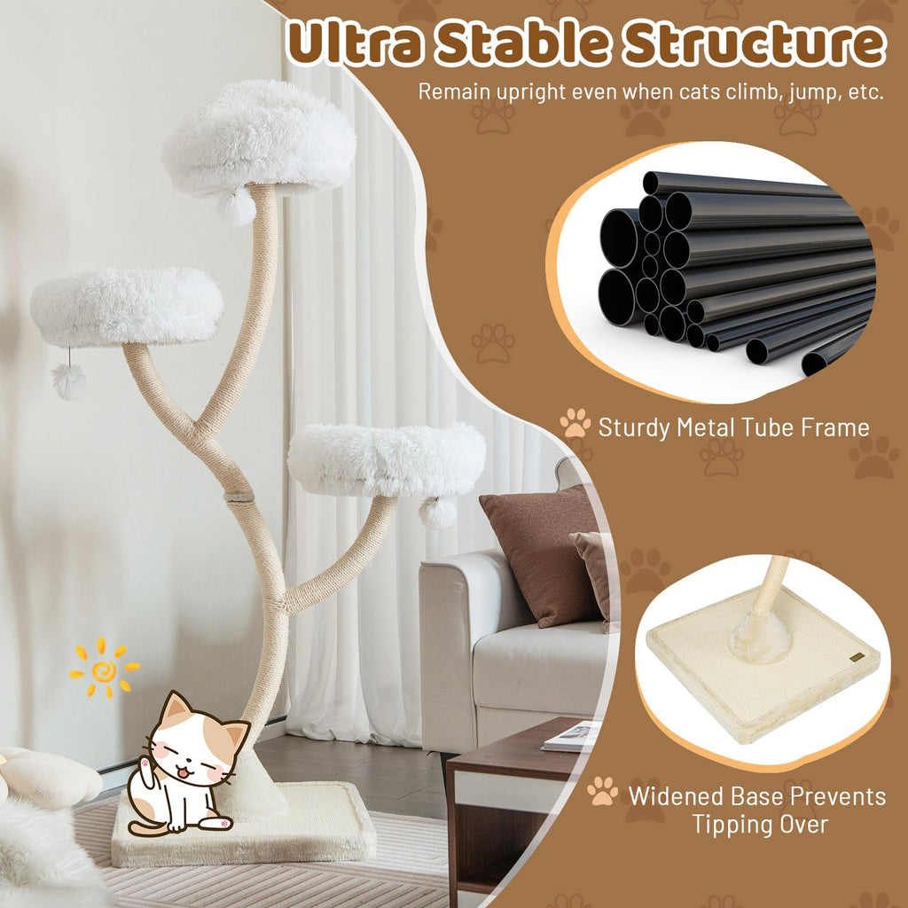 70 Inch Multi-Level Cat Tree with Perches and Scratching Posts K121