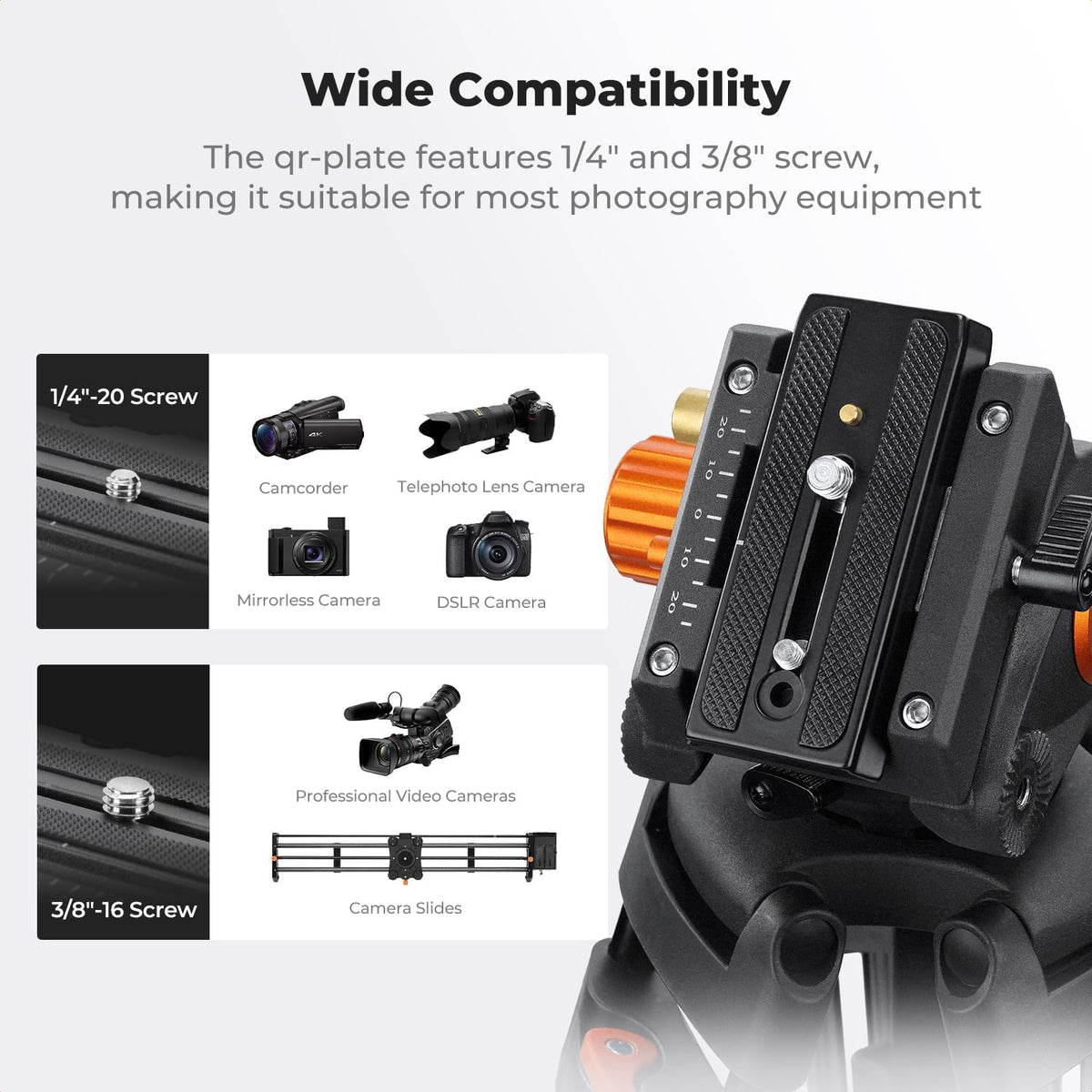 80" Video Tripod with Fluid Head E766320
