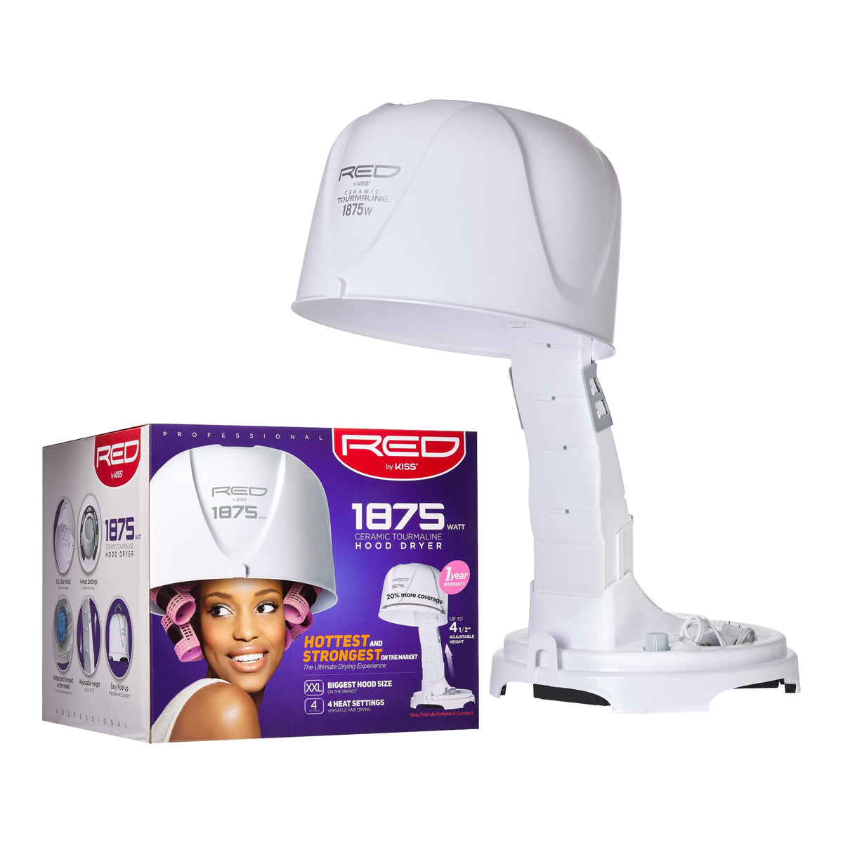 1875 Watt Ceramic Tourmaline Hood Dryer K658