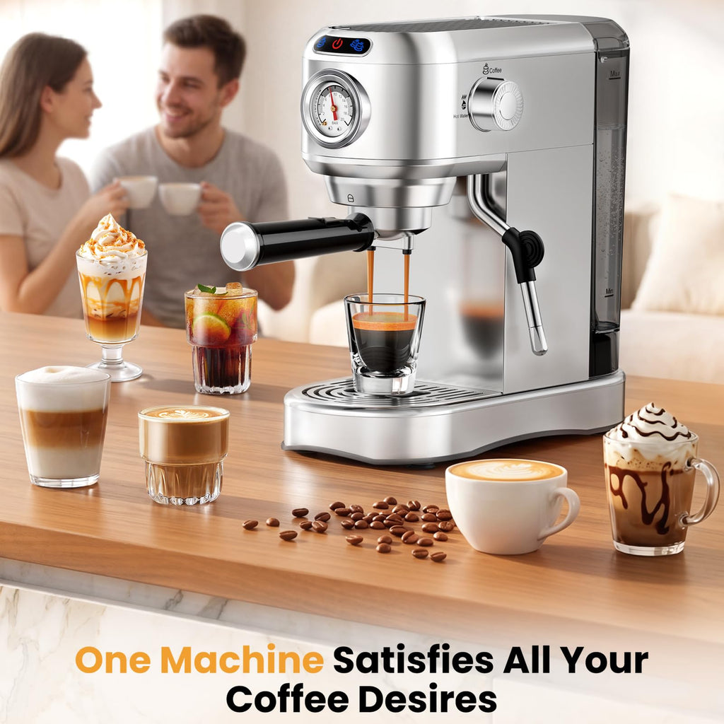 20 Bar Compact Stainless Steel Espresso Machine with Milk Frother U1420