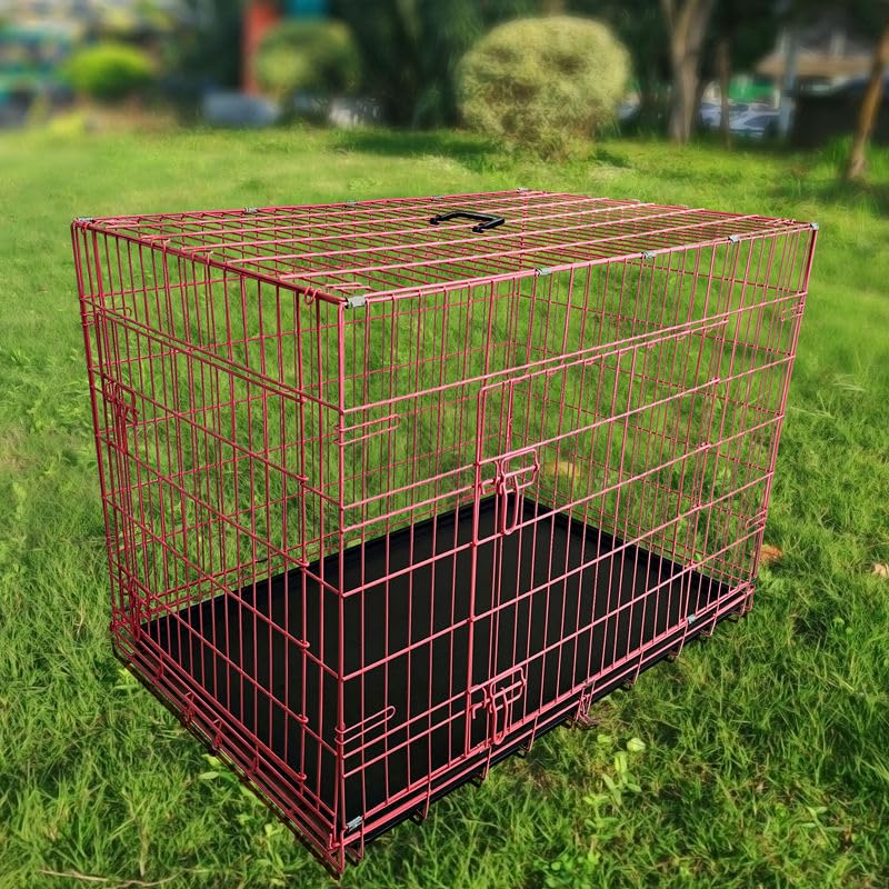 48-Inch Folding Metal Dog Crate with Divider, Tray, and Carry Handle T899