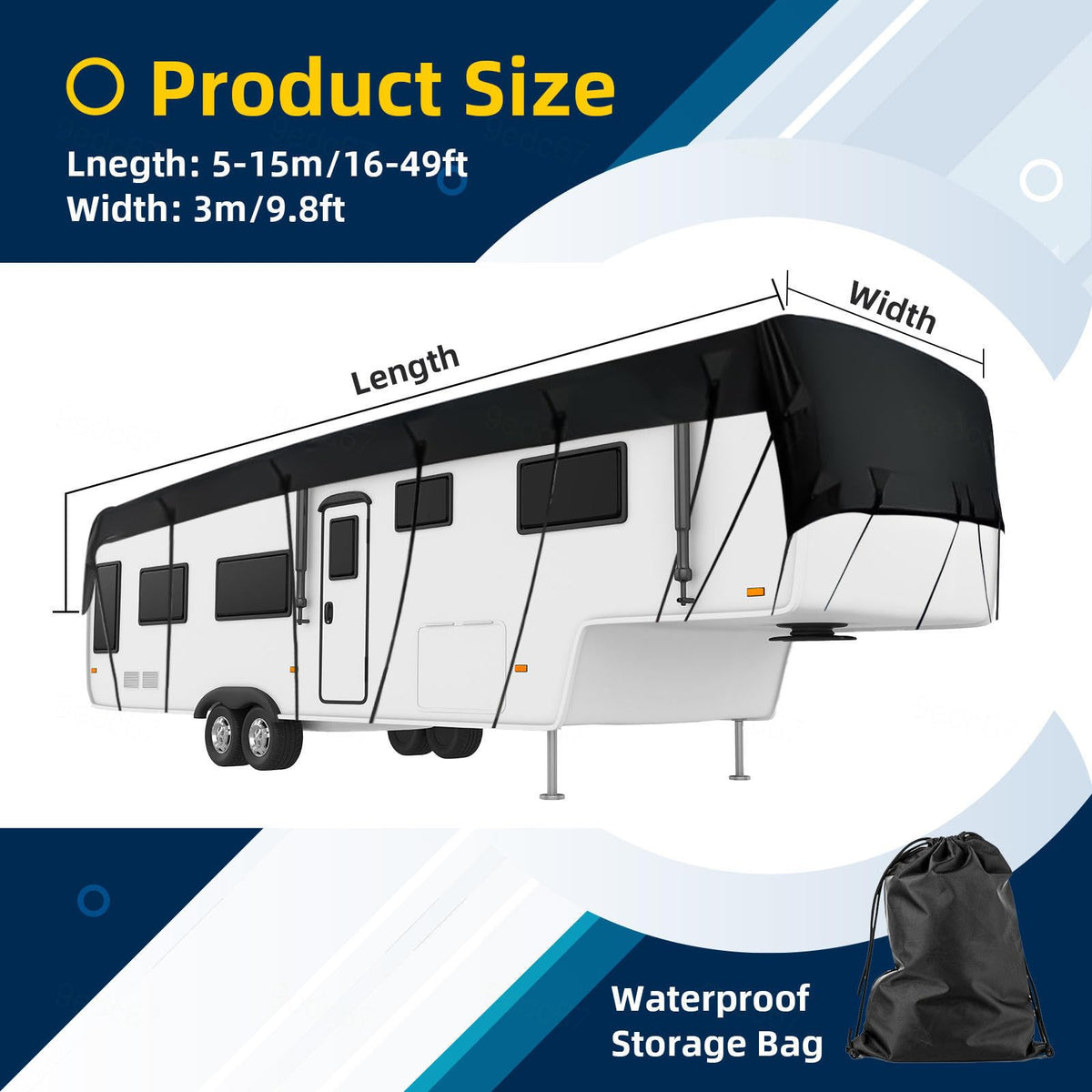 12-42 ft Travel Trailer RV Cover G3366