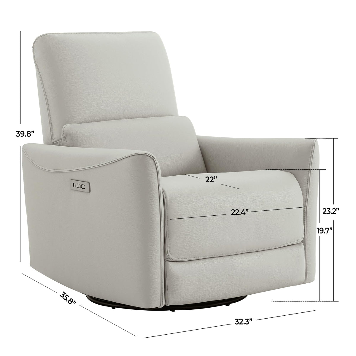 Power Recliner Swivel Glider Chair Cream K3626