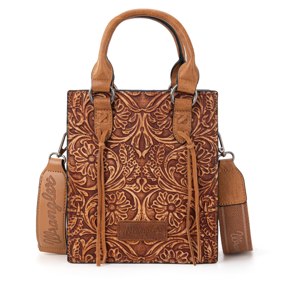 Embossed Fringe Crossbody Purse P517587