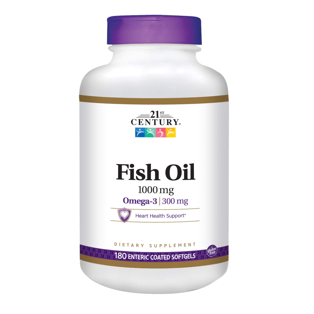Fish Oil 1000 mg Enteric Coated Softgels 180-Count Pack of 2 B740