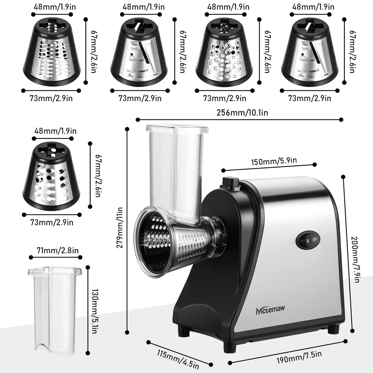 Electric Vegetable Cutter 500 W with 5 Cutting Drums B86880