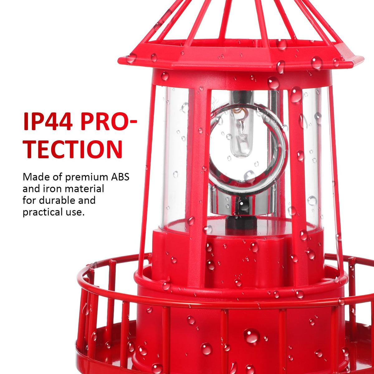 Rotating Metal Solar Lighthouse J411793