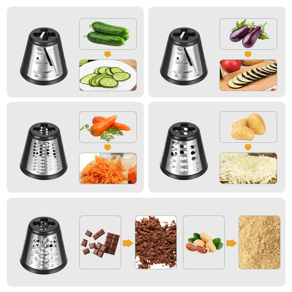 Electric Vegetable Cutter 500 W with 5 Cutting Drums B86880