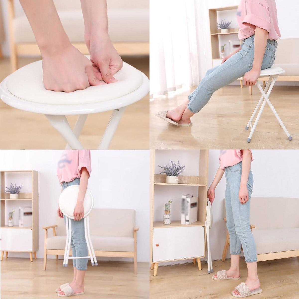 Black 18in Portable Folding Stool T654