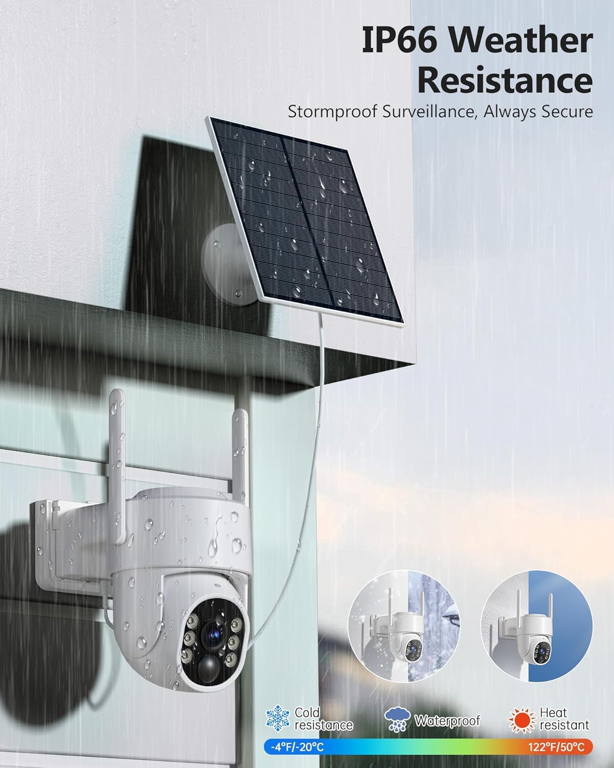 2K Solar Wireless Security Camera System 4 Packs H33814
