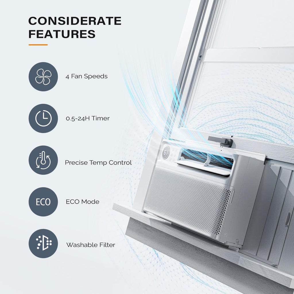 8000 BTU Window Air Conditioner with Inverter Compressor B932928
