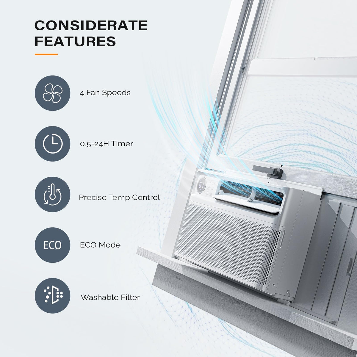 8000 BTU Window Air Conditioner with Inverter Compressor B932928