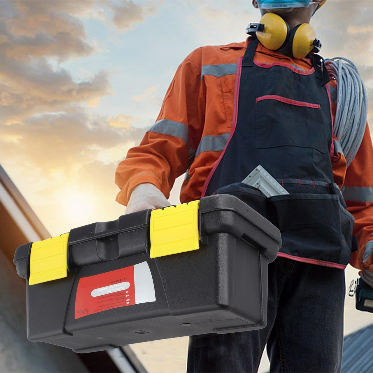 10-Inch Two-Layer Plastic Toolbox with Secure Latch T495126