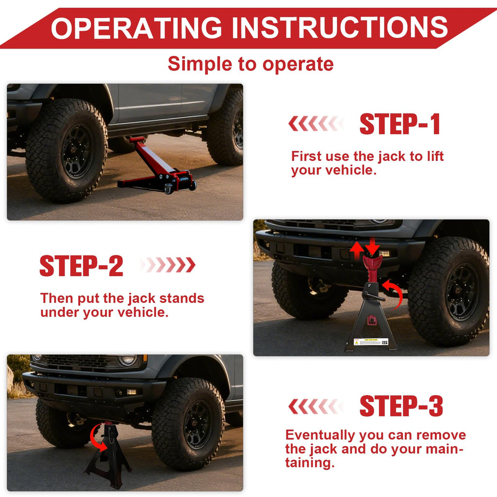 3 Ton Heavy Duty Car Jack Stands with Double Locking L71861