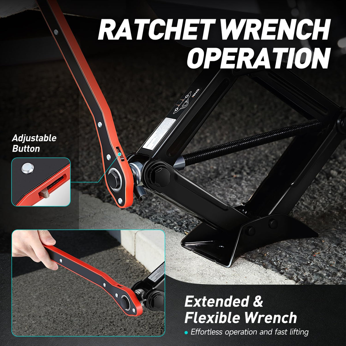 Scissor Jack 1.5 Ton Black L96959