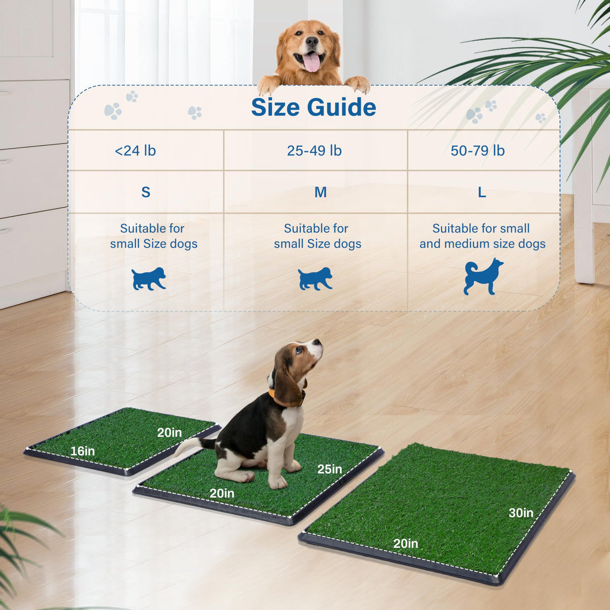 Artificial Grass Dog Potty Pad with Tray 20x30 inch Y610