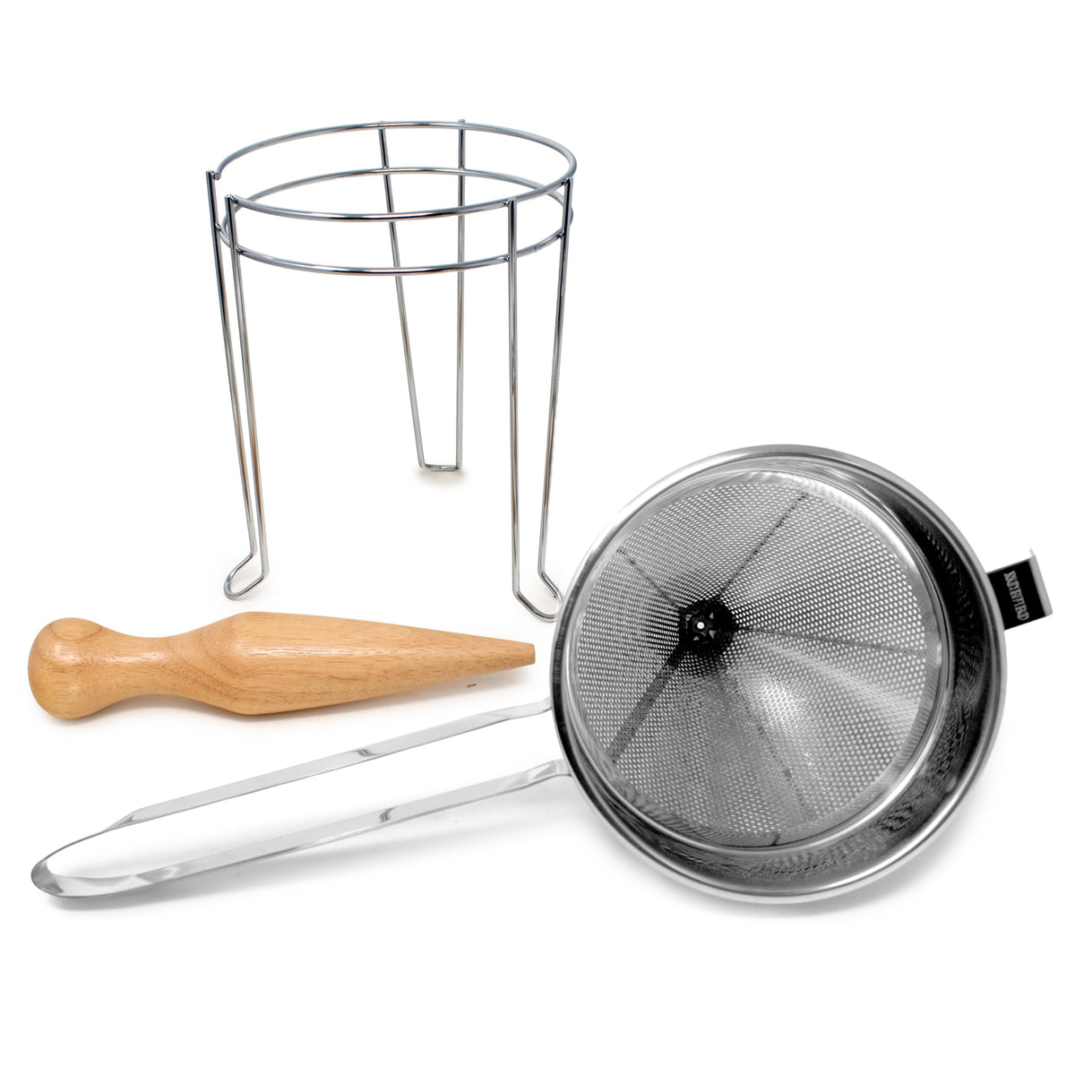 Stainless Steel Chinois with Stand and Pestle Set E418088