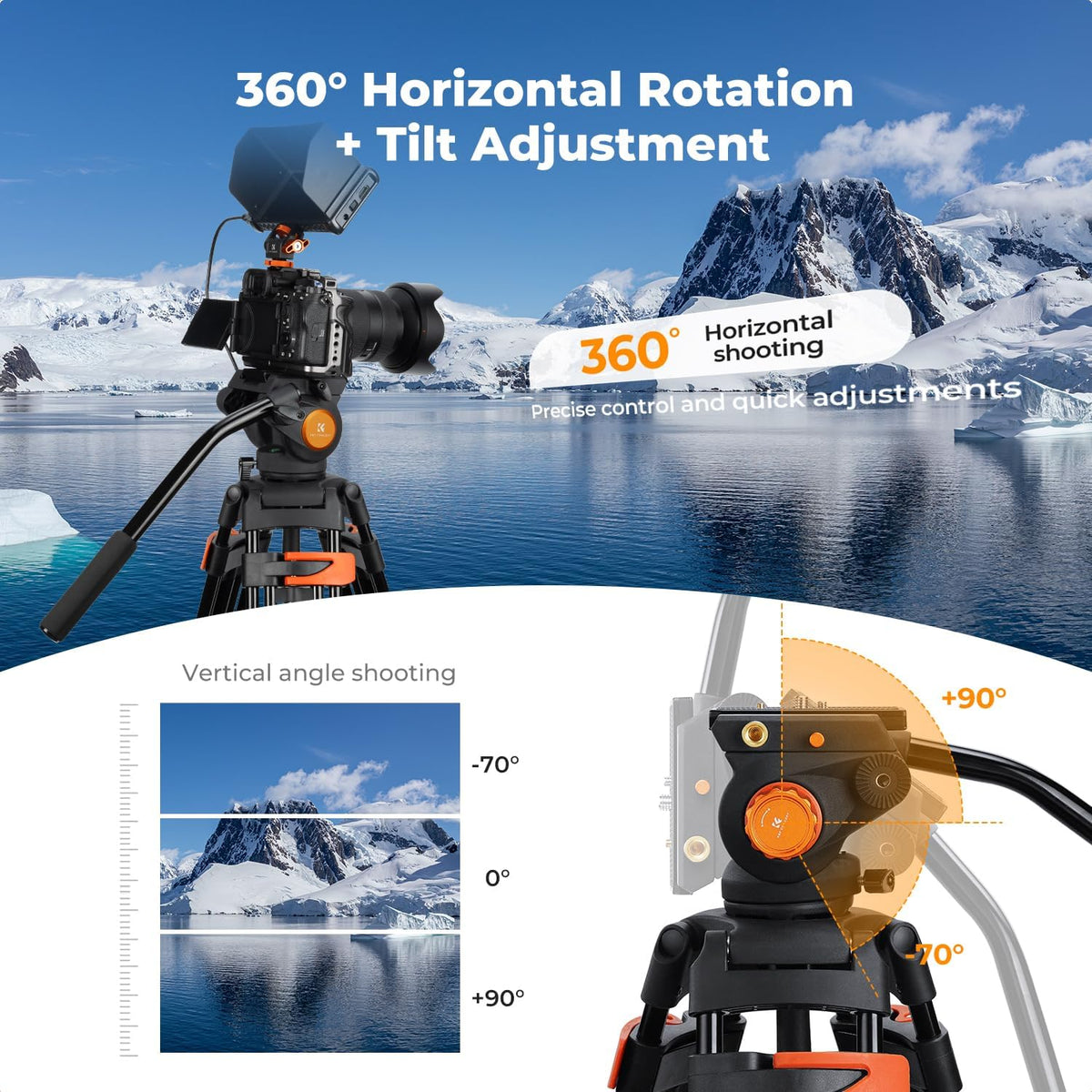 80" Video Tripod with Fluid Head E766320