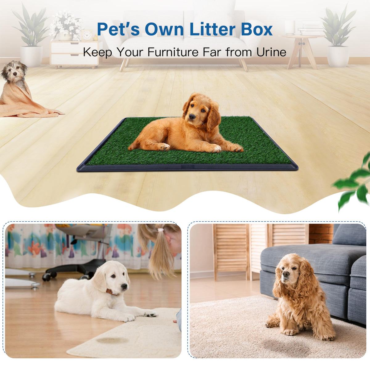 Artificial Grass Dog Potty Pad with Tray 20x30 inch Y610