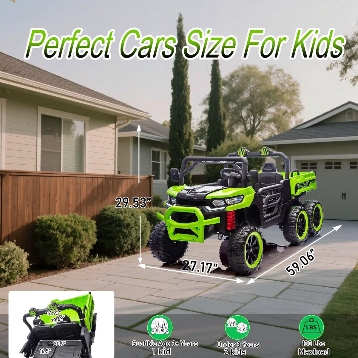 24V 2 Seater Ride On Dump Truck with Dump Bed D128895
