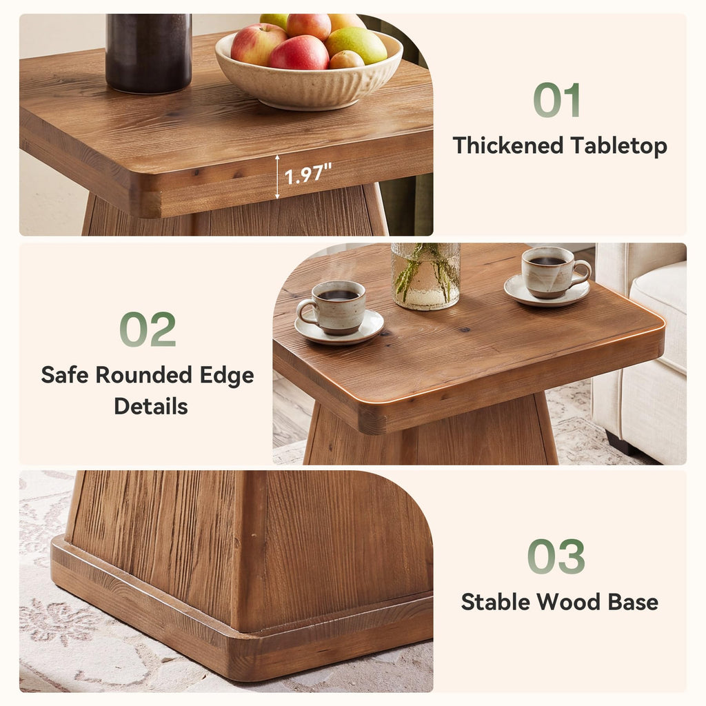 Solid Wood Side Table Set of 2 X9500