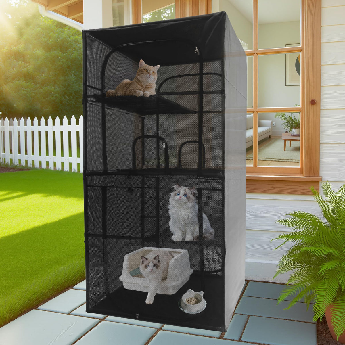 Outdoor Cat Enclosure 72.4" H Z965987