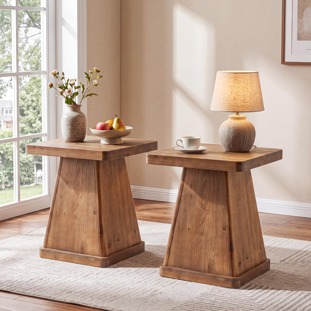 Solid Wood Side Table Set of 2 X9500