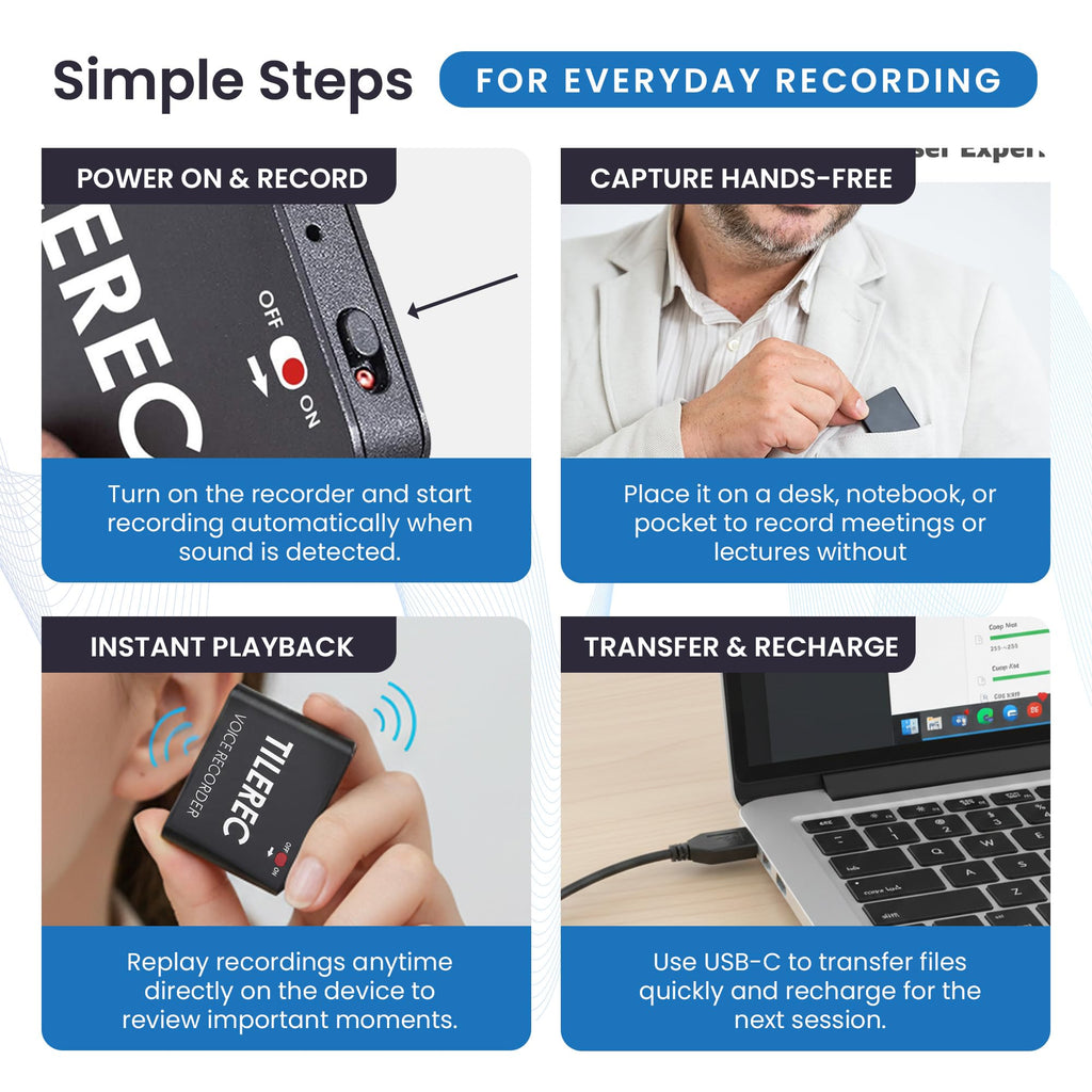 64GB USB-C Metal Body Digital Audio Recorder B9447