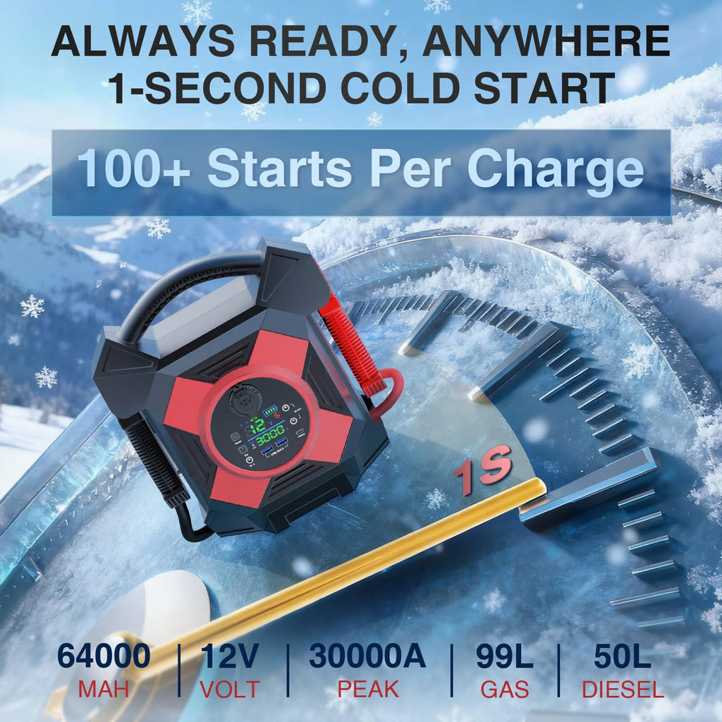 Heavy Duty Truck Jump Starter 30000A Peak 12V Lithium Battery Booster Pack V7991