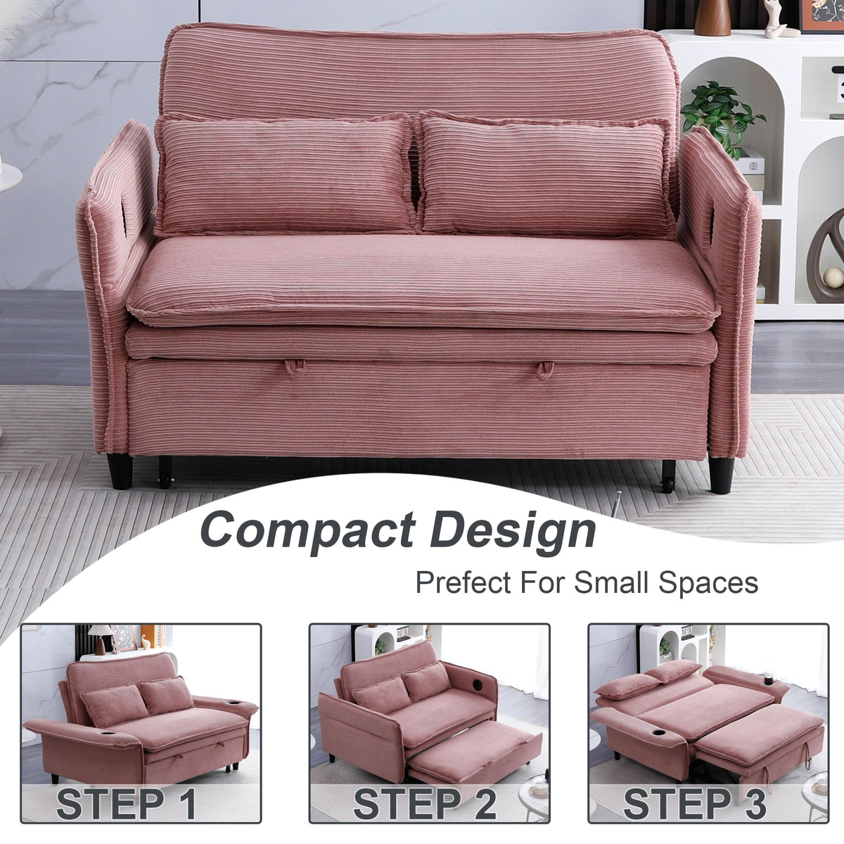 Pink Convertible Sleeper Sofa Bed D853388