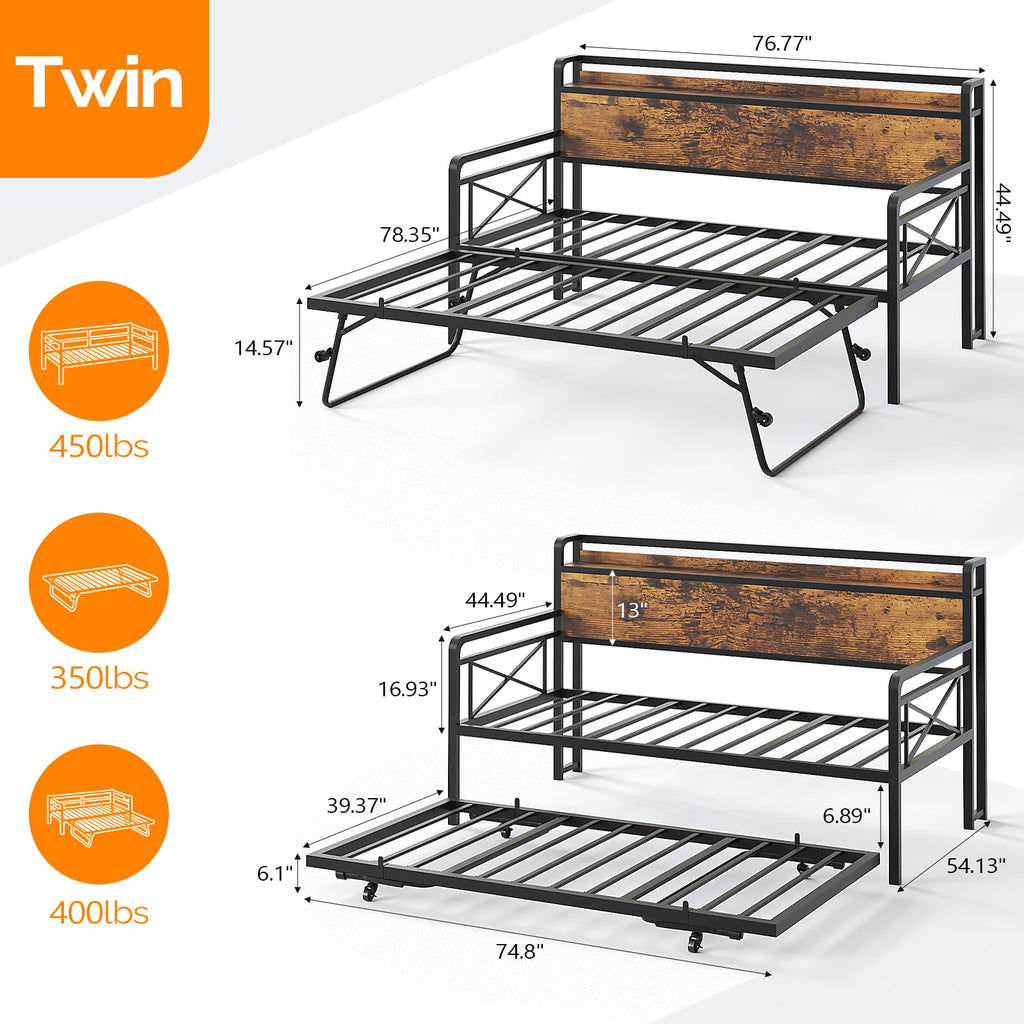 Twin Daybed with Pop Up Trundle O3082