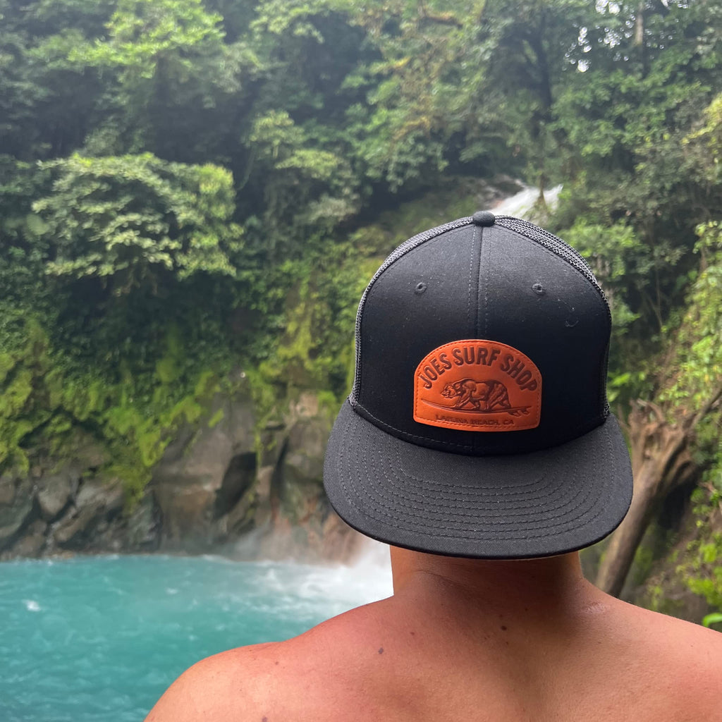 Surfing Bear Flat Bill Snapback Trucker Hat A6238