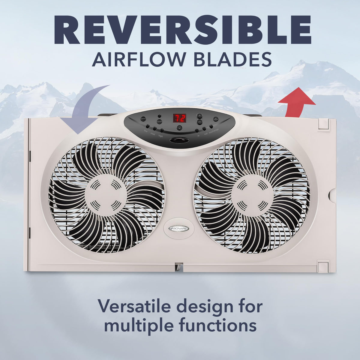 Window Fan with Reversible Airflow Blades, 3-Speed B433