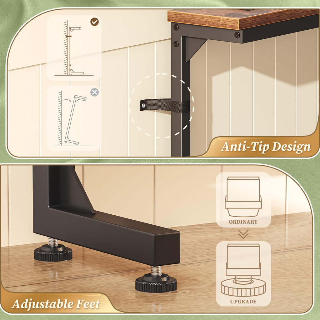 Extendable Behind Couch Table with Outlets K30996