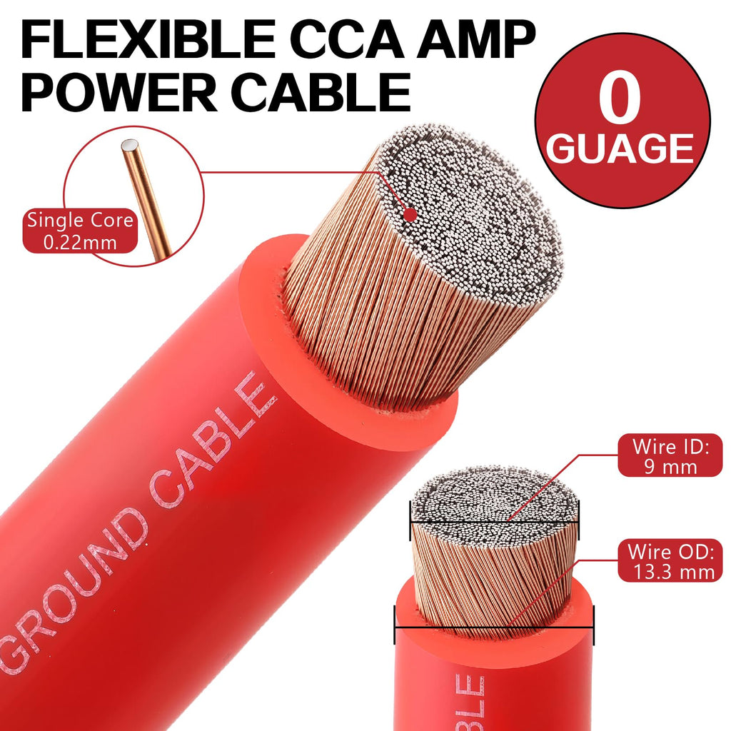 0 Gauge CCA Amplifier Wiring Kit U1760