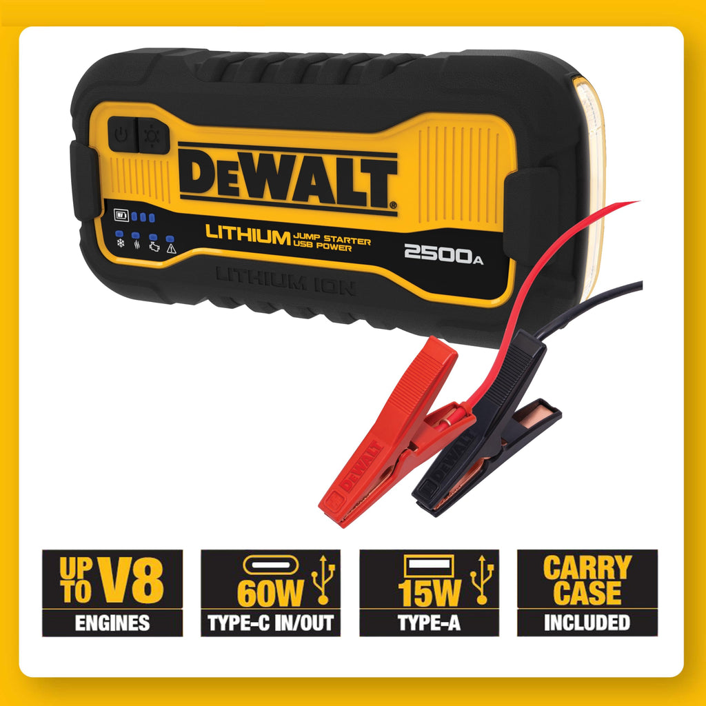 2500 Peak Amp Lithium Jump Starter with USB Power Bank H482