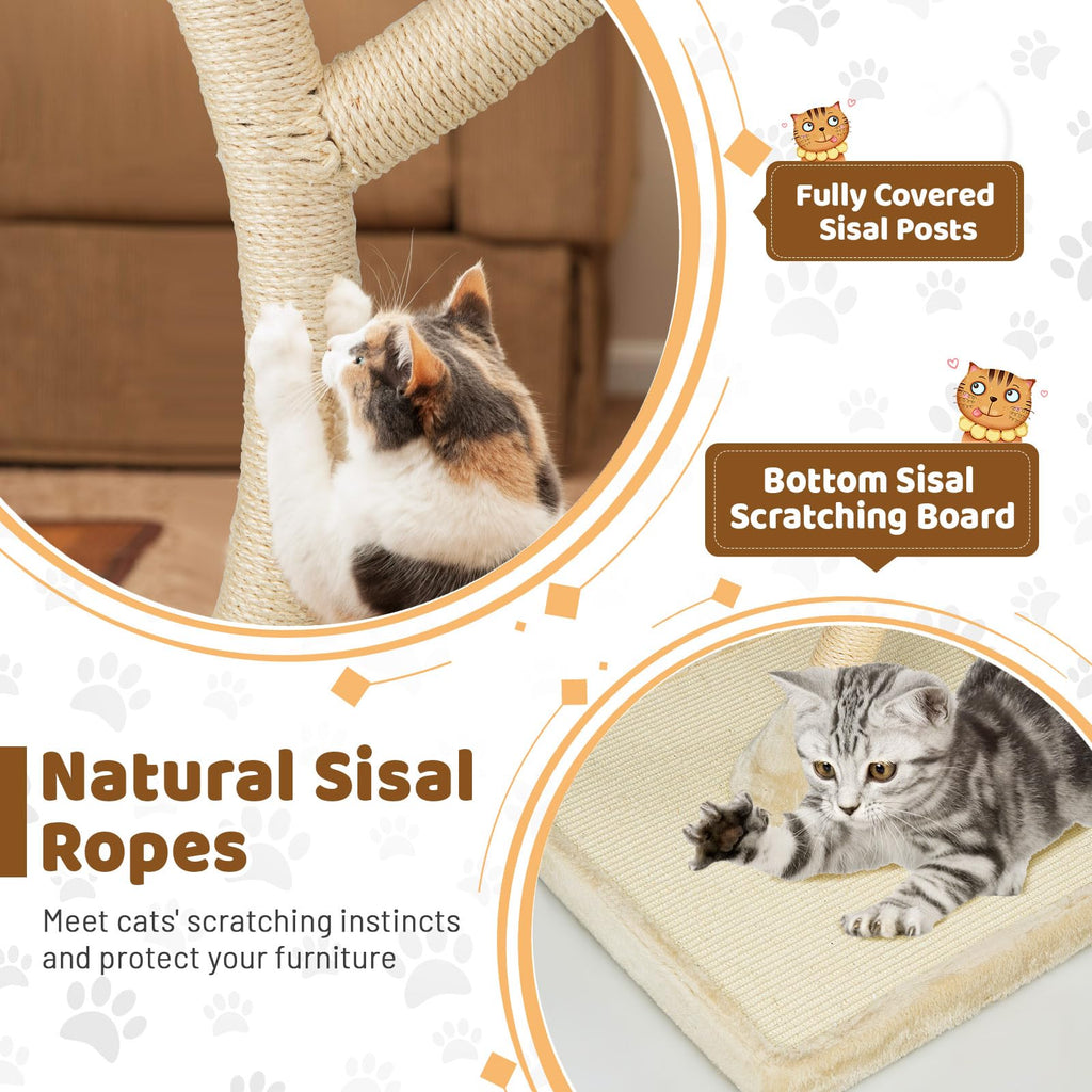70 Inch Multi-Level Cat Tree with Perches and Scratching Posts K121
