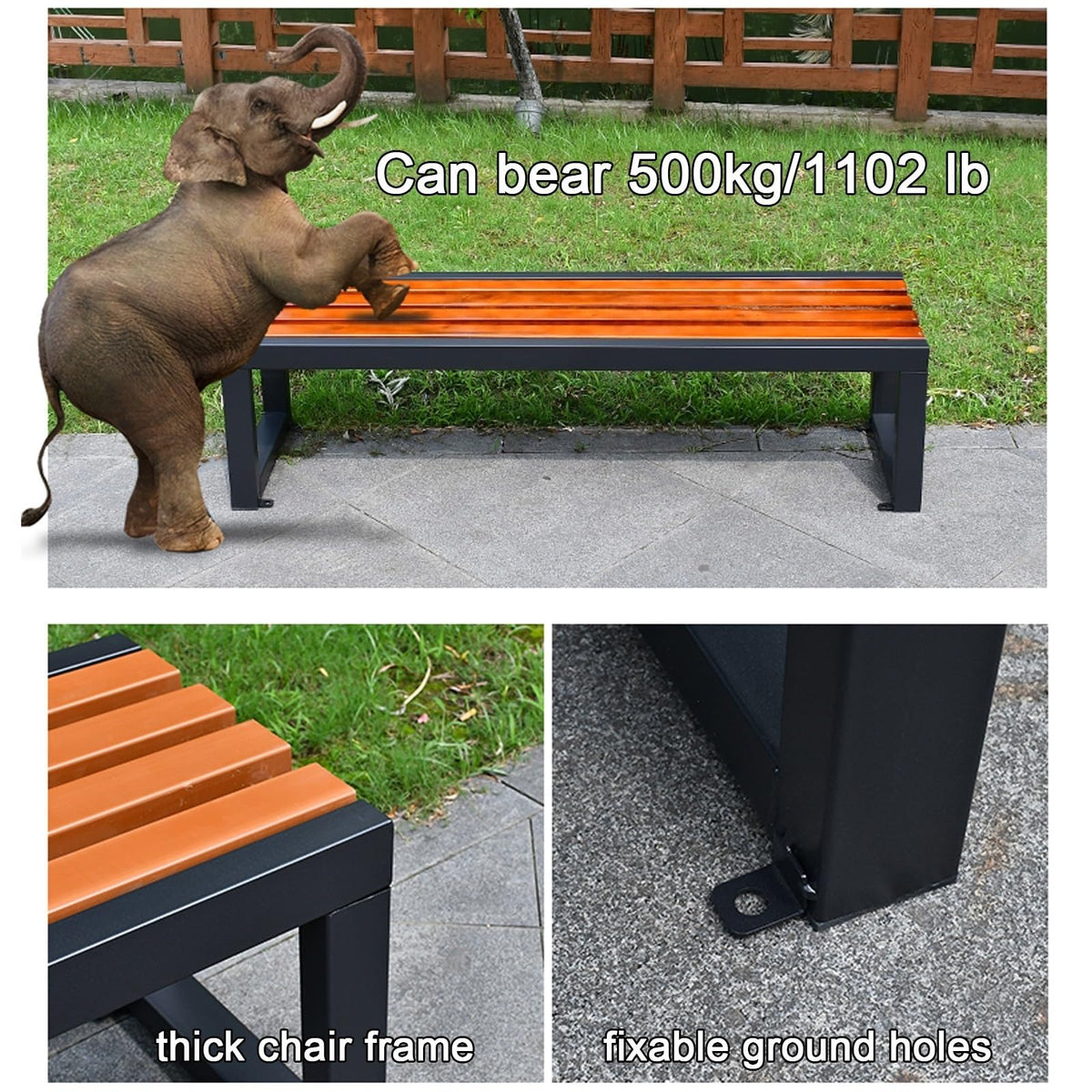 47.2in Cast Iron Outdoor Bench E332413