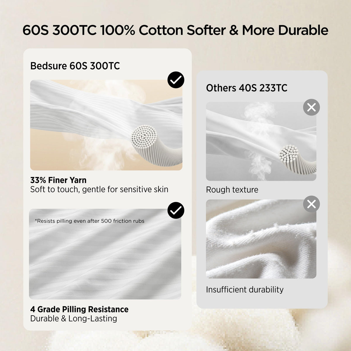 King Size Set of 2 Cotton Pillows A821603