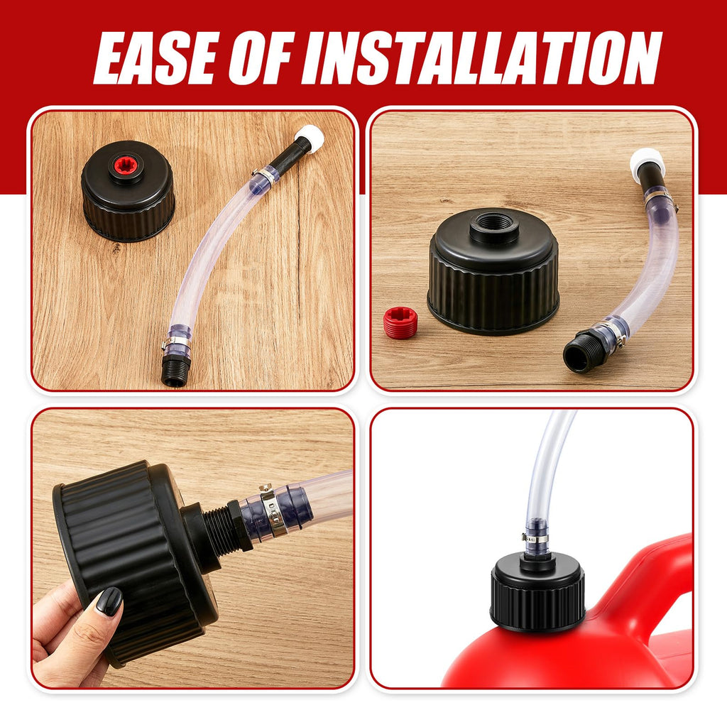 4 Pcs Fuel Jug Cap Replacement with Hose Kit G78689