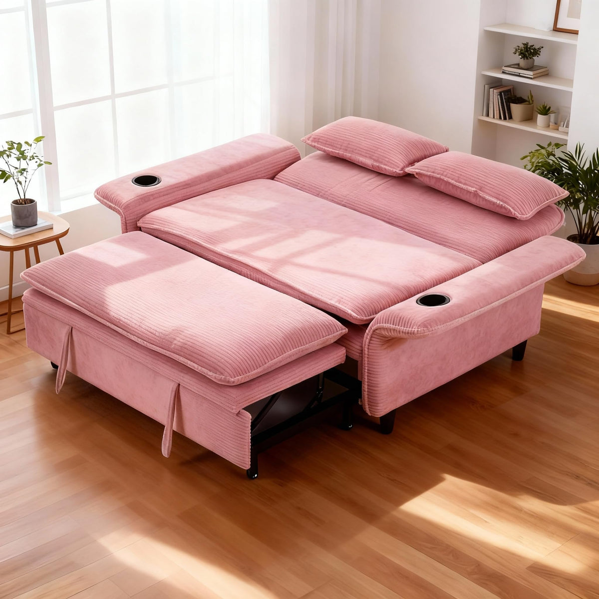 Pink Convertible Sleeper Sofa Bed D853388