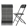 10 Pack Black Plastic Folding Chairs Y852