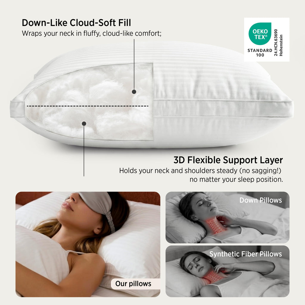 King Size Set of 2 Cotton Pillows A821603
