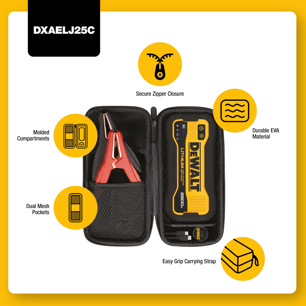2500 Peak Amp Lithium Jump Starter with USB Power Bank H482