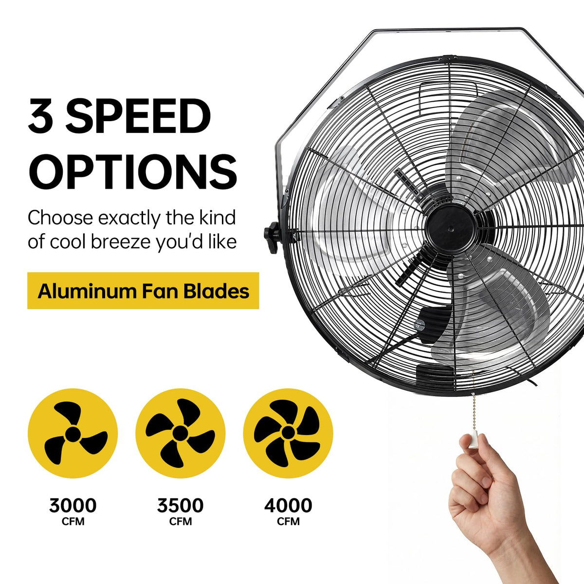 20 Inch High Velocity Metal Wall Mount Fan U7614