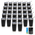 32 Pack 20oz Stainless Steel Insulated Tumblers with Lid & Straw J509987