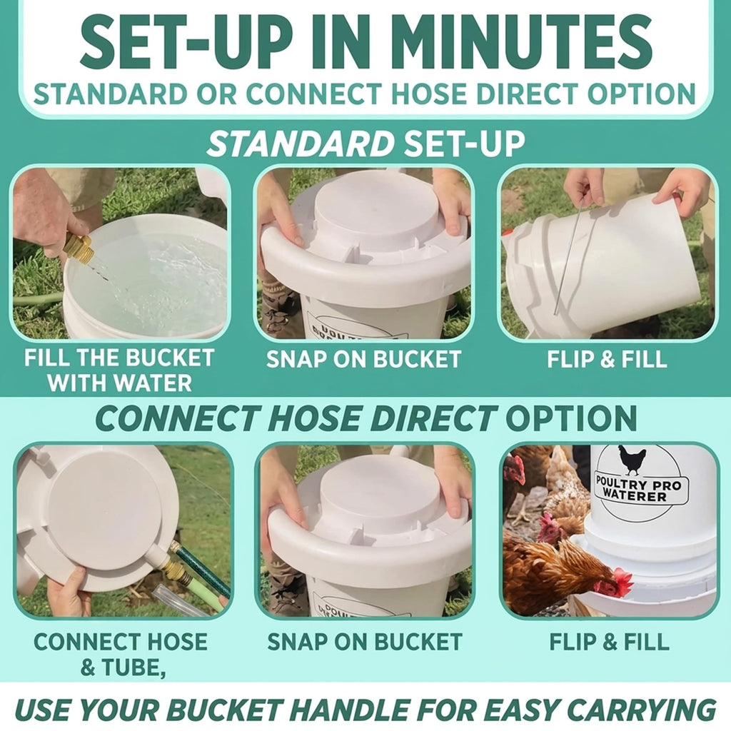Chicken Feeder and Waterer Set with 3 Ports A754