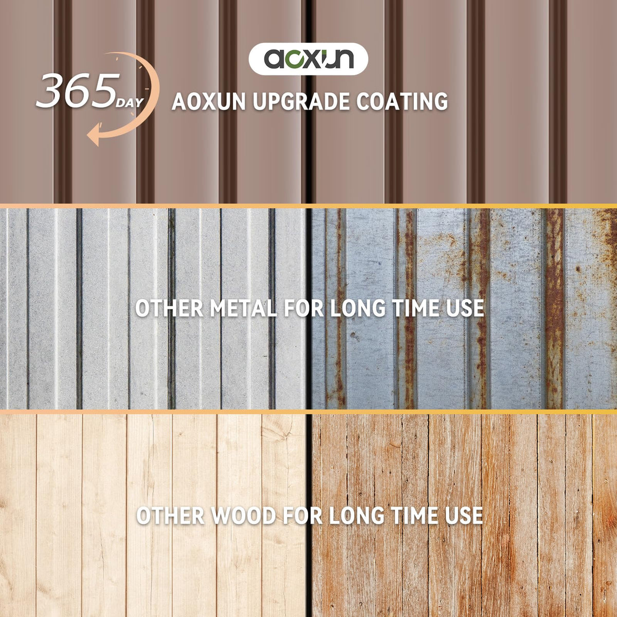 Brown Galvanized Steel Outdoor Storage Shed M913366